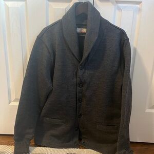 Dehen 1920 Shawl cardigan charcoal Sweater Coat Size XL vintage heavy weight USA